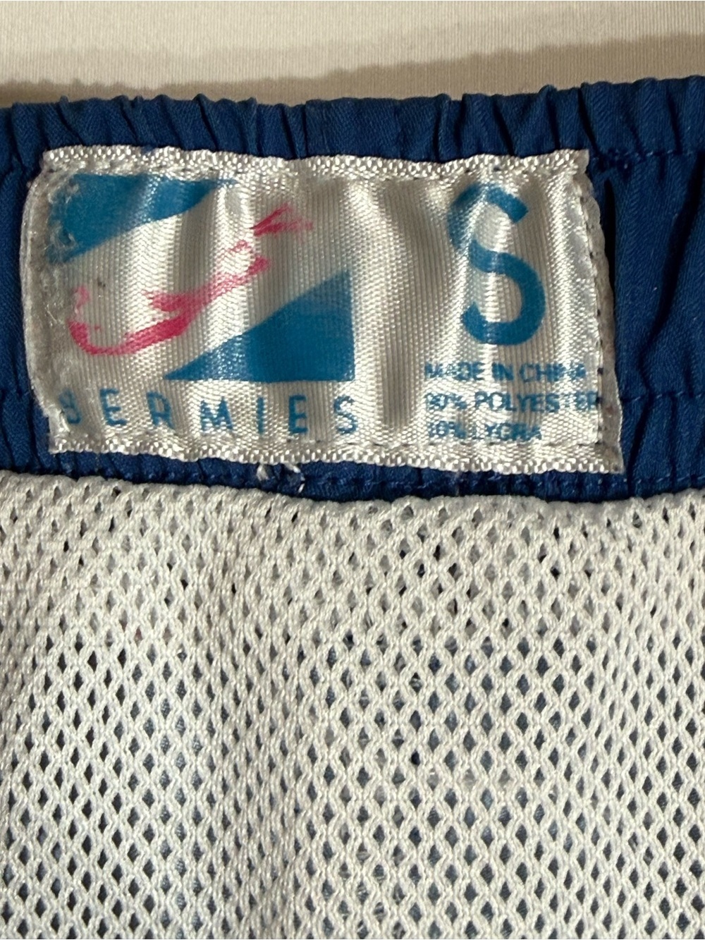 Bermies Men's Blue Pink Flamingo Print Swim Trunks Drawstring Waist Size Small - Picture 5 of 8